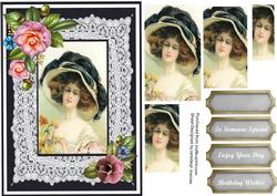 Lovely Pyramid Vintage Lady with Camellias 