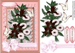 Lovely Bouquet of Flowers and Butterflys