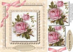 Beautifu Lace and Pink Roses ( Pyramid )