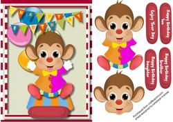 Cute Litle Monkey Sitting on a Stand