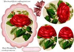 Lovely Red Roses in a Ornate Frame ( Pyramid )