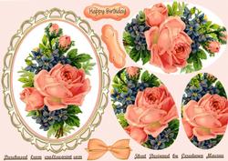 Beautiful Roses on a Gold Ornate Frame