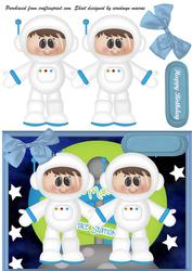 Lovely Astronaut Boy on the Moon