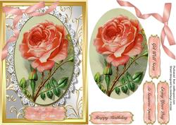 Stunning Pink Roses in a Oval Plaque