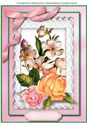 A4 Beautiful Roses and Apple Blossom .