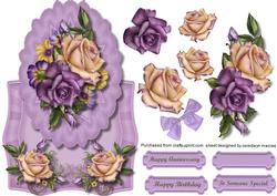 Beautiful Lilac Roses Over the Edge Card