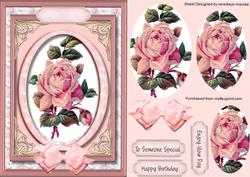 Lovely Pink Roses in a Oval Fram Pyramid