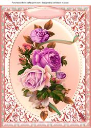 Lovely Vintage Roses in a Ornate Frame