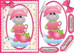 Lovely Rainyday Mouse ( Pink )