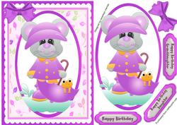 Lovely Rainyday Mouse ( Lilac )