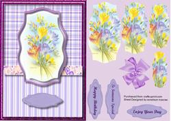 Lovely Pyramid Freesias in Bracket Frame