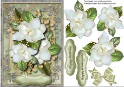 Lovely White Magnolias in a Ornate Frame