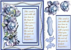 Beautiful Verse with Blue Porceline Roses 