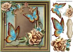 Beautiful Champagne Roses and Butterflys