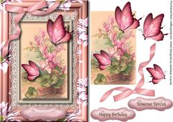Lovely Flower and Lace with Butterflys