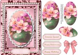 Lovely Vase of Brier Roses , ( Pyramid )