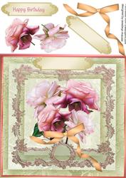 Lovely Pink Bohemian Roses on a Pastel Background