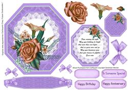 Lovely Topper or Easel in Lilac with Verse 