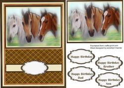 Three Beautiful Misted Horses 