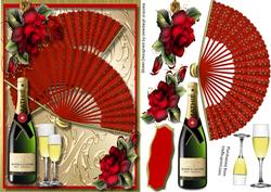 Beautiful Red Fans and Champagne 