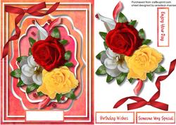 Beautiful Roses on a Double Bracket Frame