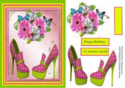 Lovely Lime Green a Nd Pink Polka Dot Shoes 