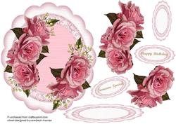 Beautiful Pink Roses Easel or Topper 