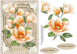Beautiful Peach Magnolias with Pearls
