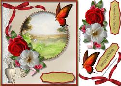 Lovely Stitched Scene with Roses 