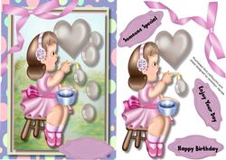 Lovely Bubble Blowing Girl