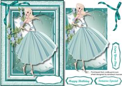 Beautiful Fashion Lady in Aqua