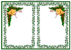A5 Gold Bells Incert with Green Boarder
