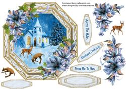 Beautiful Octagonal Church with Stags and Lilles