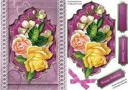 Beautiful Roses and Blossom on Lace