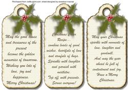 Three Lovely Christmas Tags with Verses