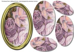 Beautiful Soft Lilac Roses in a Gold Frame