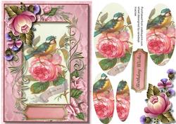 Lovely Pyramid Bird on a Pink Rose