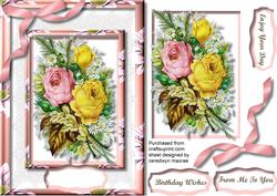 A5 Lovely Roses in a Flower Frame