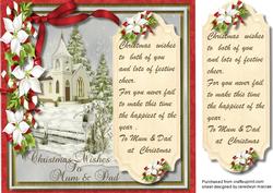Christmas Greetings Mum & Dad with Verse