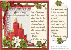 Christma Greetings Sister & Brother-in-law with Verse