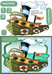 Childrens Green Birthday Tug Boat