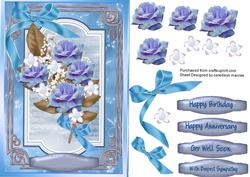 Lovely Spray of Blue Roses 