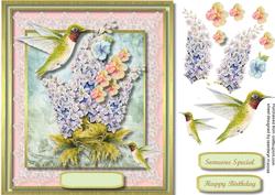 Beautiful Hand Painted Flowers and Humingbirds