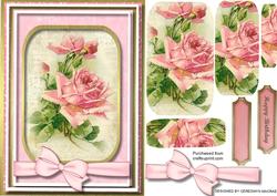 Beautiful Shabby Chic Pink Roses in Pyramid