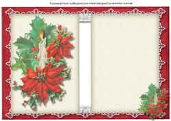 A5 Incert Poinsettia and Candle
