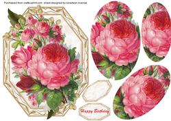 Beautiful Pyramid Pink Roses on a Octaganal Mat