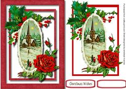 Beautiful Vintage Christmas Church Scene