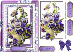 Beautiful Basket of Lilac Pansys