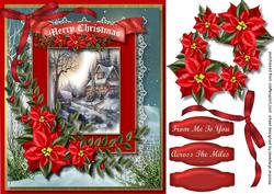 Beautiful Christmas Scene and Poinsettias
