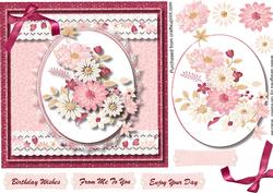 Lovely Summer Flowers in a Oval Plaque